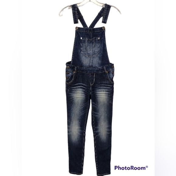 Wallflower Bib Overalls Distressed Cross Back Junior's Sz (see description) - Picture 1 of 12